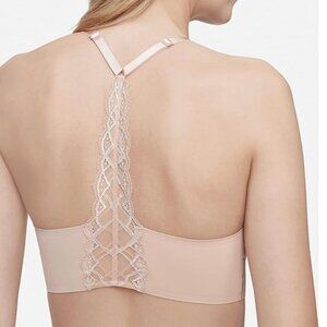 NWT Calvin Klein racerback bralette, nude, medium